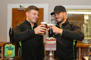George Williams & Oliver Gildart celebrate the launch of the Warrior IPa