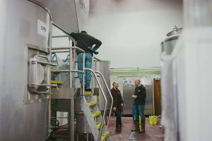 brewery workers making beer