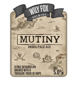 mutiny pump clip artwork by wily fox brewery