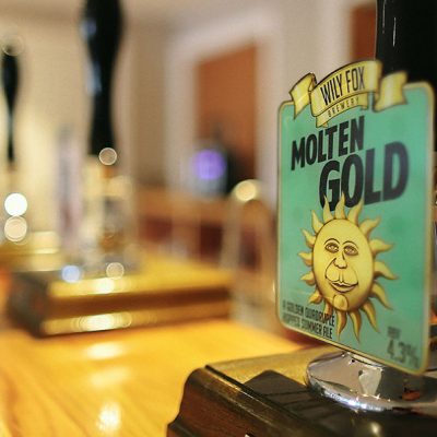 Molten Gold Hoppy Golden Ale by The Wily Fox Brewery in Wigan