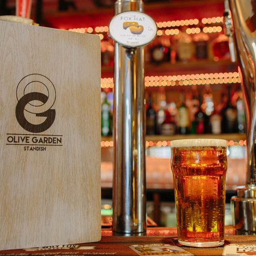 olive garden restaurant now supplied the fox hat golden ale from wily fox brewery in wigan