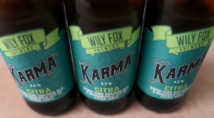 Karma Citra golden ale from wily fox brewery in iwgan