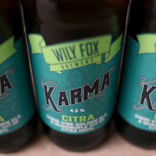 Karma Citra golden ale from wily fox brewery in iwgan
