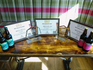 Wily fox new Siba Beer awards on a table