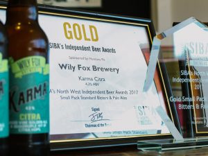 wily fox brewery win a gold Siba beer award